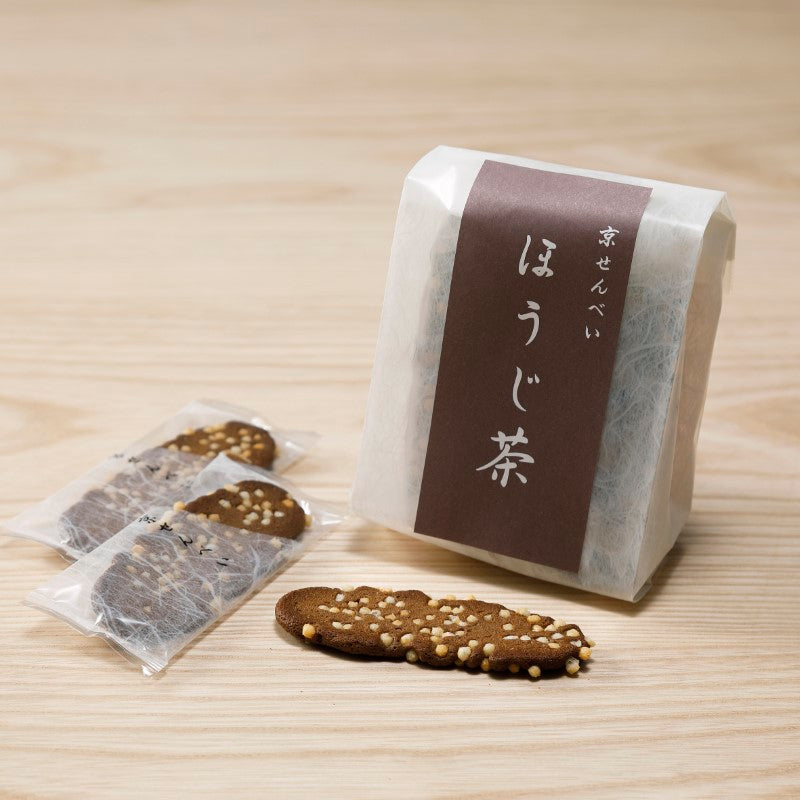 和紙缶入り煎茶と京せんべい